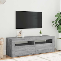 vidaXL TV-bänk med LED-belysning grå sonoma 120x35x40 cm