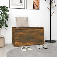 vidaXL Hallbänk 80x40x45 cm rökfärgad ek konstruerat trä