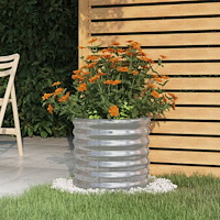 vidaXL Planteringskruka galvaniserat stål 40x40x36 cm silver