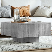 vidaXL Soffbord grå sonoma-ek 60x60x31,5 cm konstruerat trä
