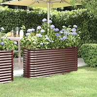 vidaXL Odlingslåda galvaniserat stål 152x40x68 cm brun