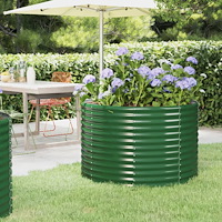 vidaXL Odlingslåda galvaniserat stål 100x100x68 cm grön
