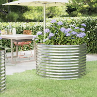 vidaXL Odlingslåda galvaniserat stål 100x100x68 cm silver