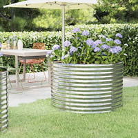 vidaXL Odlingslåda galvaniserat stål 100x100x68 cm silver
