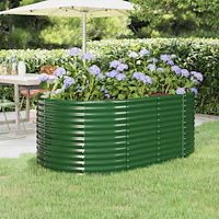 vidaXL Odlingslåda galvaniserat stål 175x100x68 cm grön