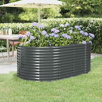 vidaXL Odlingslåda galvaniserat stål 175x100x68 cm antracit