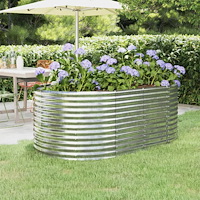 vidaXL Odlingslåda galvaniserat stål 175x100x68 cm silver