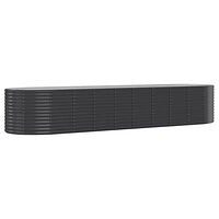 vidaXL Odlingslåda pulverlackerat stål 396x100x68 cm antracit