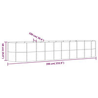 vidaXL Odlingslåda pulverlackerat stål 396x100x68 cm antracit