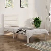 vidaXL Sängram vit massivt trä 90x190 cm