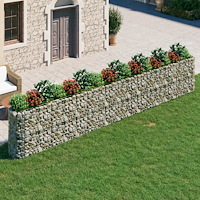 vidaXL Planteringsgabion galvaniserat järn 610x50x100 cm