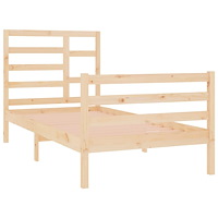 vidaXL Sängram massivt trä 90x190 cm