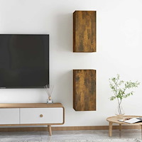 vidaXL Tv-skåp 2 st rökfärgad ek 30,5x30x60 cm konstruerat trä