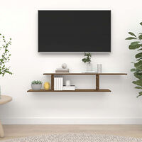 vidaXL Väggmonterad tv-hylla brun ek 125x18x23 cm konstruerat trä