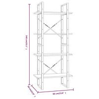 vidaXL Bokhylla 4 hyllor brun ek 60x30x140 cm konstruerat trä