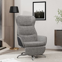 vidaXL Vilstol med fotstöd ljusgrå tyg