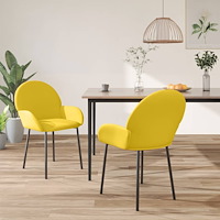 vidaXL Matstolar 2 st gul sammet