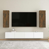vidaXL Tv-skåp 2 st rökfärgad ek 30,5x30x90 cm konstruerat trä