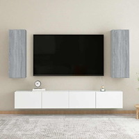 vidaXL TV-bänk 2 st grå sonoma 30,5x30x90 cm konstruerat trä