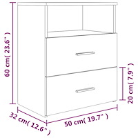 vidaXL Sängbord brun ek 50x32x60 cm