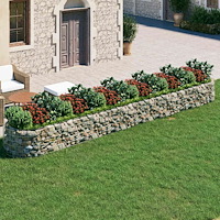 vidaXL Planteringsgabion galvaniserat järn 600x100x50 cm