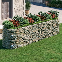vidaXL Planteringsgabion galvaniserat järn 400x100x100 cm