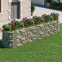 vidaXL Planteringsgabion galvaniserat järn 500x100x100 cm