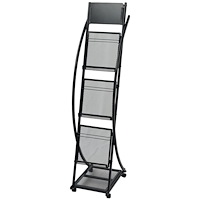 vidaXL Tidningsställ 40x32x131 cm svart A4