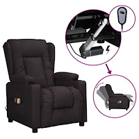 vidaXL Elektrisk massagefåtölj svart konstläder