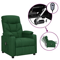vidaXL Elektrisk reclinerfåtölj mörkgrön tyg