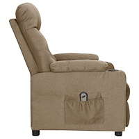vidaXL Elektrisk reclinerfåtölj taupe tyg