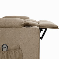 vidaXL Elektrisk reclinerfåtölj taupe tyg