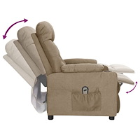 vidaXL Elektrisk reclinerfåtölj taupe tyg