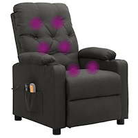 vidaXL Elektrisk massagefåtölj mörkgrå tyg