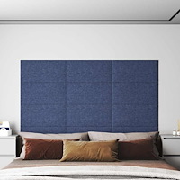 vidaXL Väggpaneler 12 st blå 60x30 cm tyg 2,16 m²