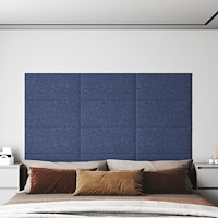 vidaXL Väggpaneler 12 st blå 60x30 cm tyg 2,16 m²
