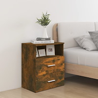 vidaXL Sängbord 2 st rökfärgad ek 50x32x60 cm