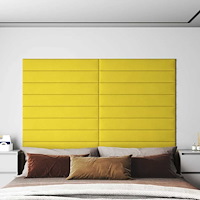 vidaXL Väggpaneler 12 st ljusgul 90x15 cm tyg 1,62 m²