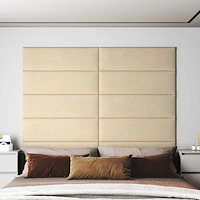 vidaXL Väggpaneler 12 st gräddvit 90x30 cm tyg 3,24 m²