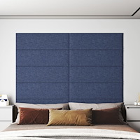 vidaXL Väggpaneler 12 st blå 90x30 cm tyg 3,24 m²