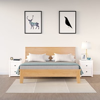 vidaXL Sängbord 2 st vit 50x35x61,5 cm massiv furu