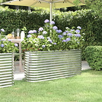 vidaXL Odlingslåda galvaniserat stål 152x40x68 cm silver