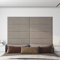 vidaXL Väggpaneler 12 st ljusgrå 90x30 cm sammet 3,24 m²