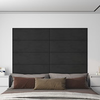 vidaXL Väggpaneler 12 st svart 90x30 cm sammet 3,24 m²