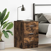 vidaXL Sängbord rökfärgad ek 38x35x56 cm konstruerat trä