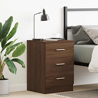 vidaXL Sängbord brun ek 38x35x56 cm konstruerat trä