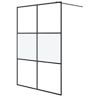 vidaXL Duschvägg svart 140x195 cm halvfrostat ESG-glas