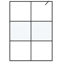 vidaXL Duschvägg svart 140x195 cm halvfrostat ESG-glas