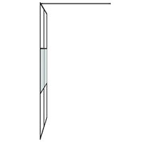 vidaXL Duschvägg svart 140x195 cm halvfrostat ESG-glas