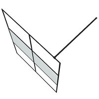 vidaXL Duschvägg svart 140x195 cm halvfrostat ESG-glas